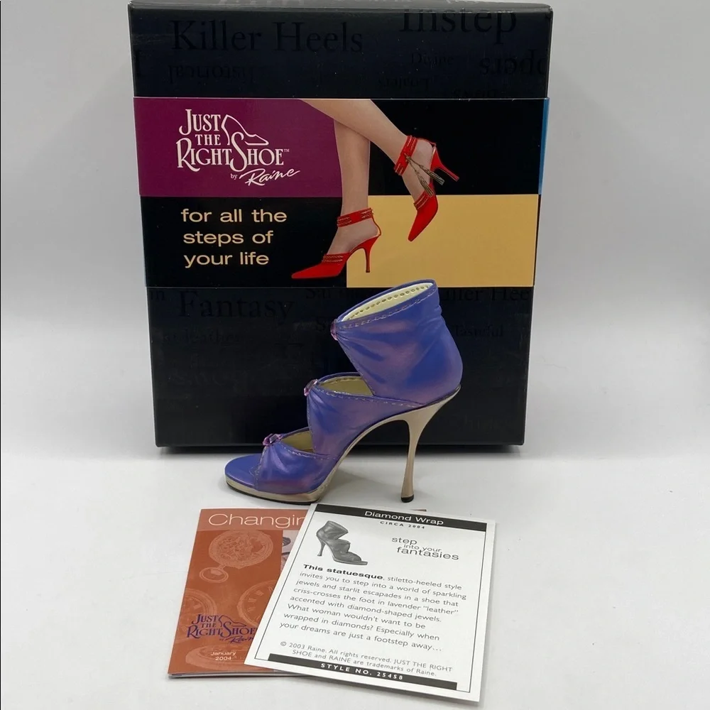 Vintage Just The Right Shoe By Raine Diamond Wrap Lavender Gold